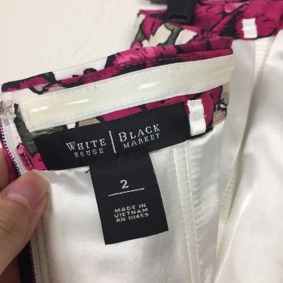 WHBM floral strapless tube top size 2 summer formal White House black market - Picture 4 of 7